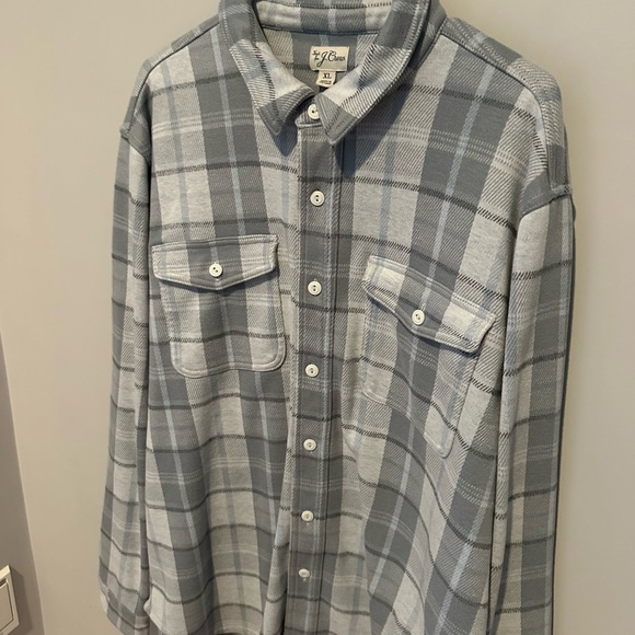 Men's Gray Plaid Shirt jacket like new j crew - Picture 5 of 9